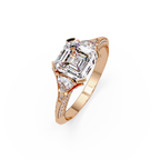 Square Emerald Cut Three-Stone Engagement Ring