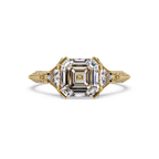 Square Emerald Cut Three-Stone Engagement Ring
