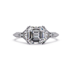 Square Emerald Cut Three-Stone Engagement Ring