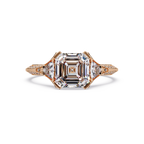 Square Emerald Cut Three-Stone Engagement Ring