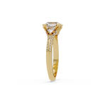 Square Emerald Cut Three-Stone Engagement Ring