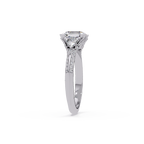 Square Emerald Cut Three-Stone Engagement Ring