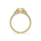 Square Emerald Cut Three-Stone Engagement Ring