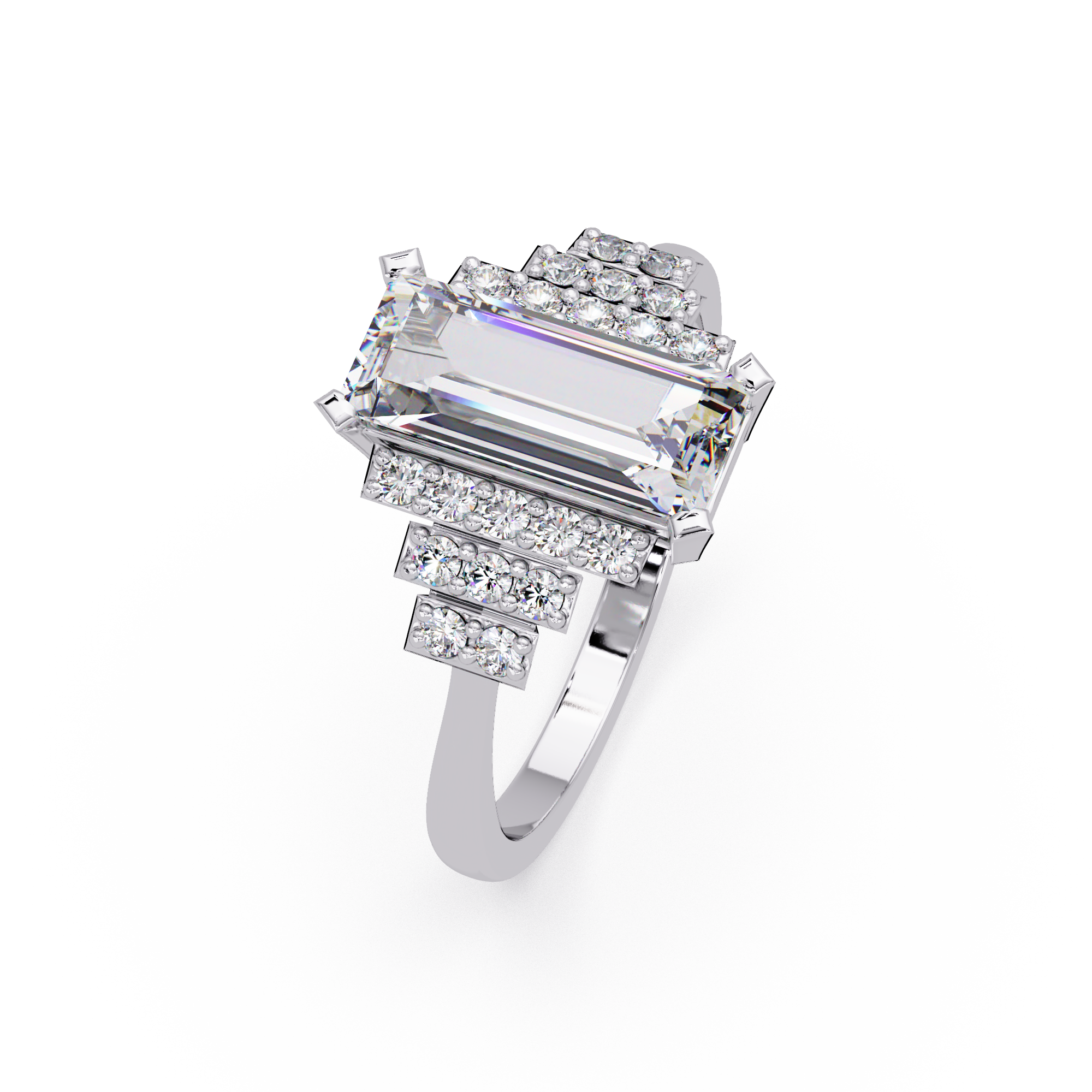 Artisan East-West Emerald Cut Diamond Ring