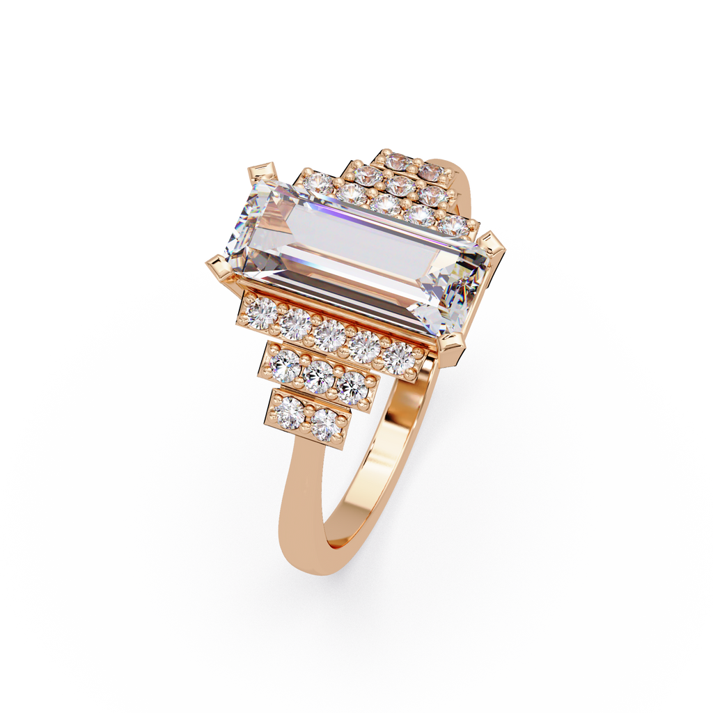 Artisan East-West Emerald Cut Diamond Ring