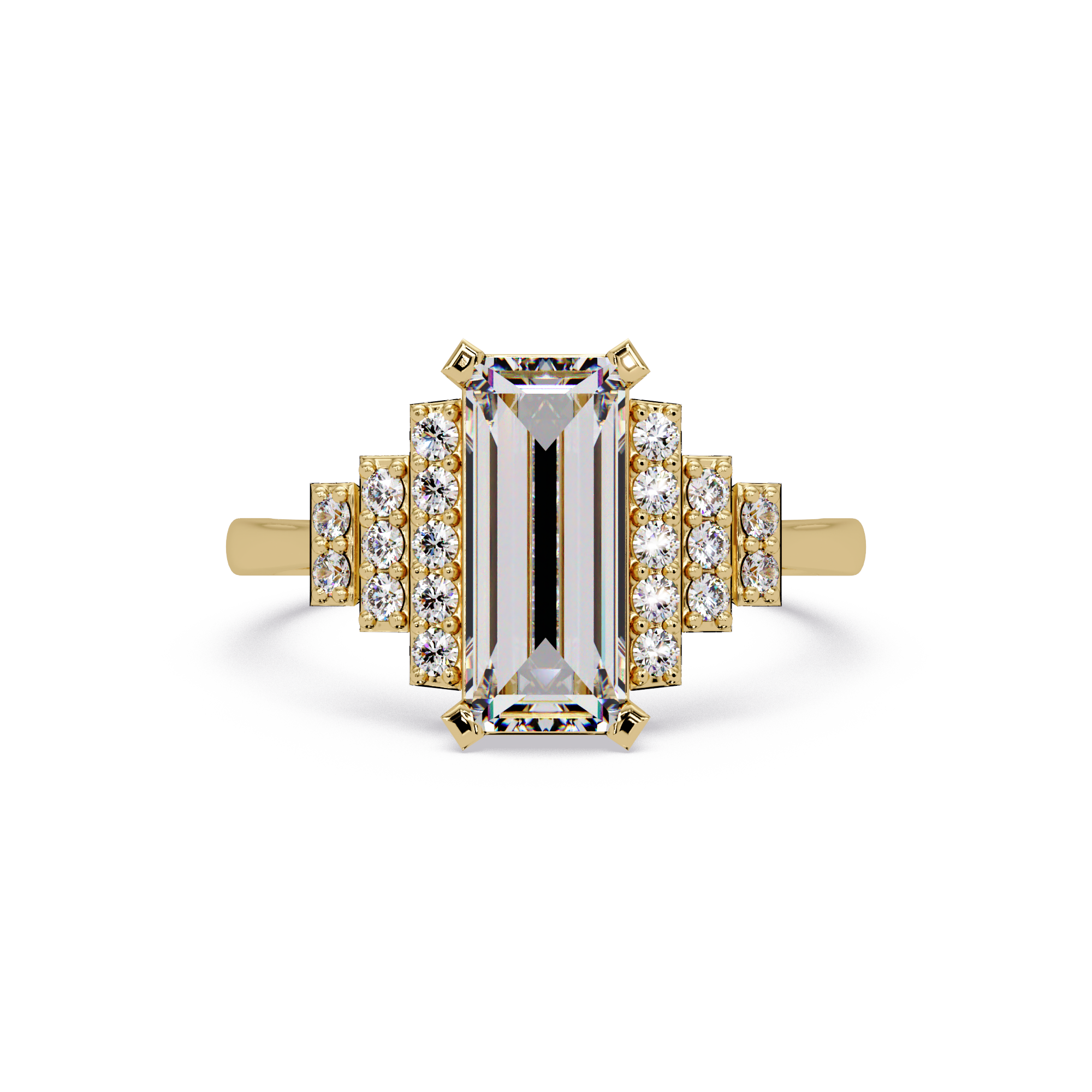 Artisan East-West Emerald Cut Diamond Ring