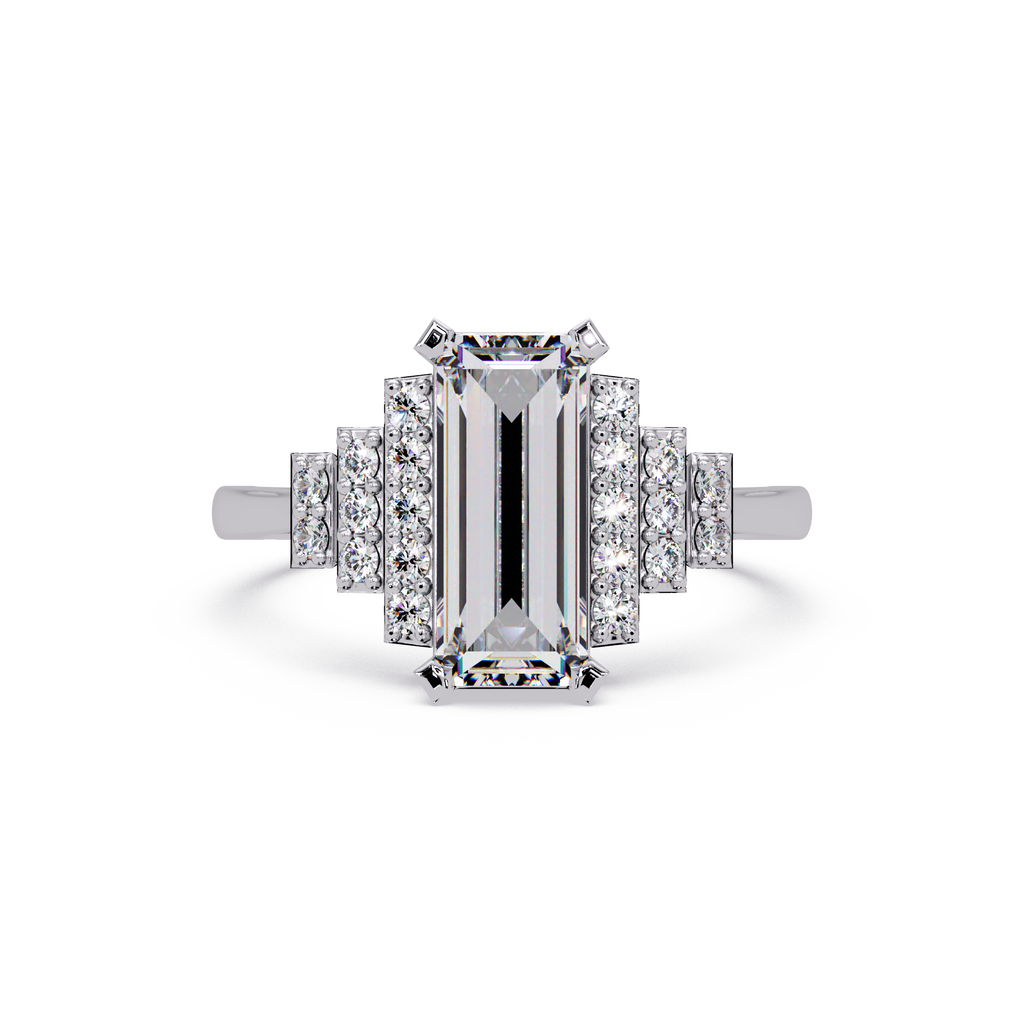 Artisan East-West Emerald Cut Diamond Ring