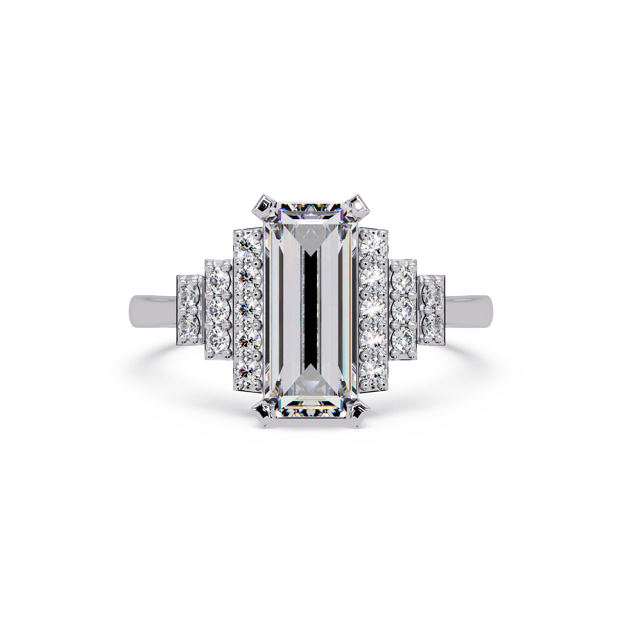 Artisan East-West Emerald Cut Diamond Ring