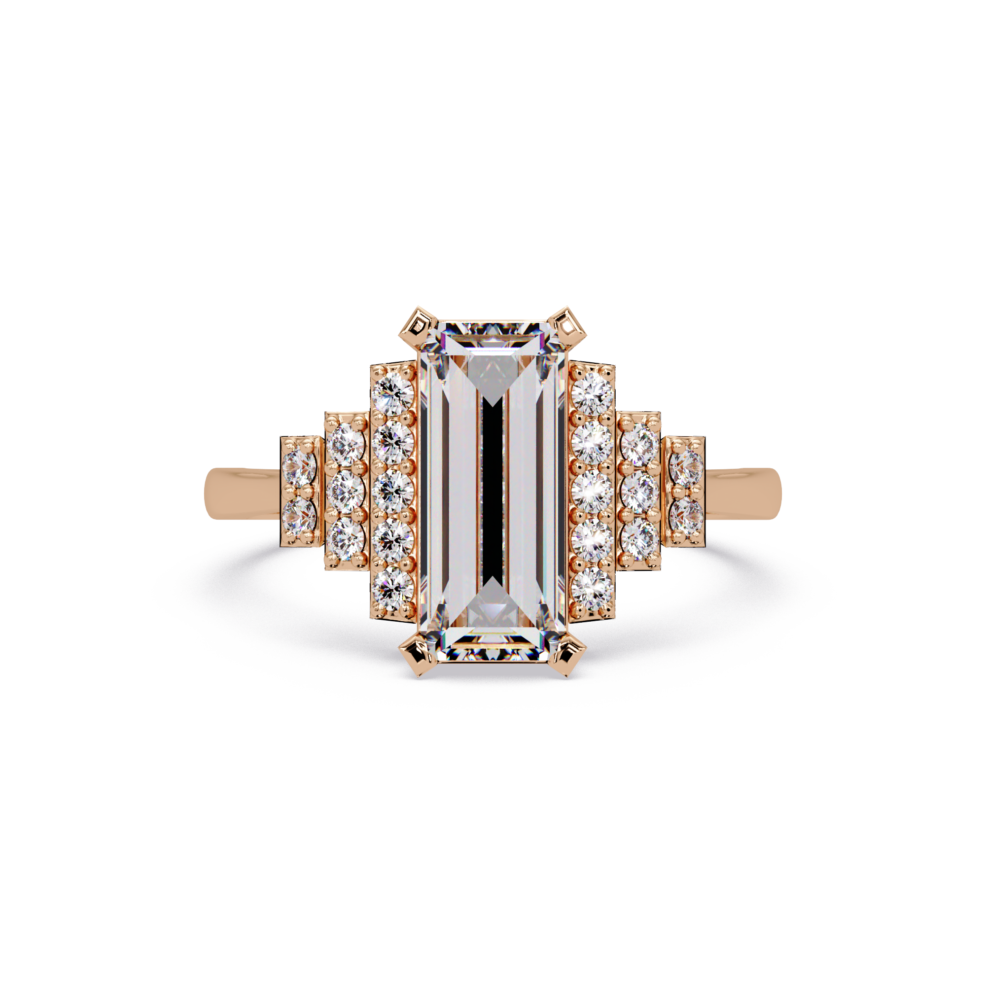 Artisan East-West Emerald Cut Diamond Ring