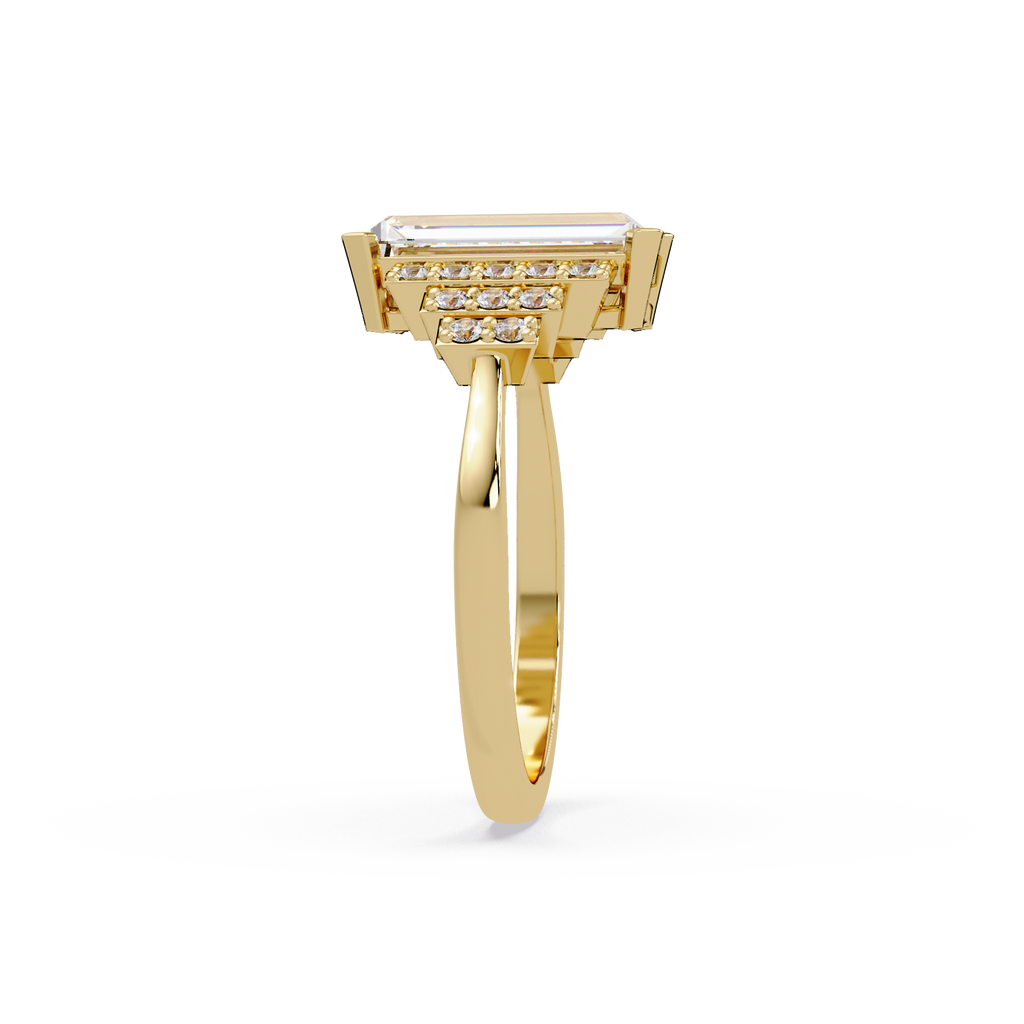 Artisan East-West Emerald Cut Diamond Ring