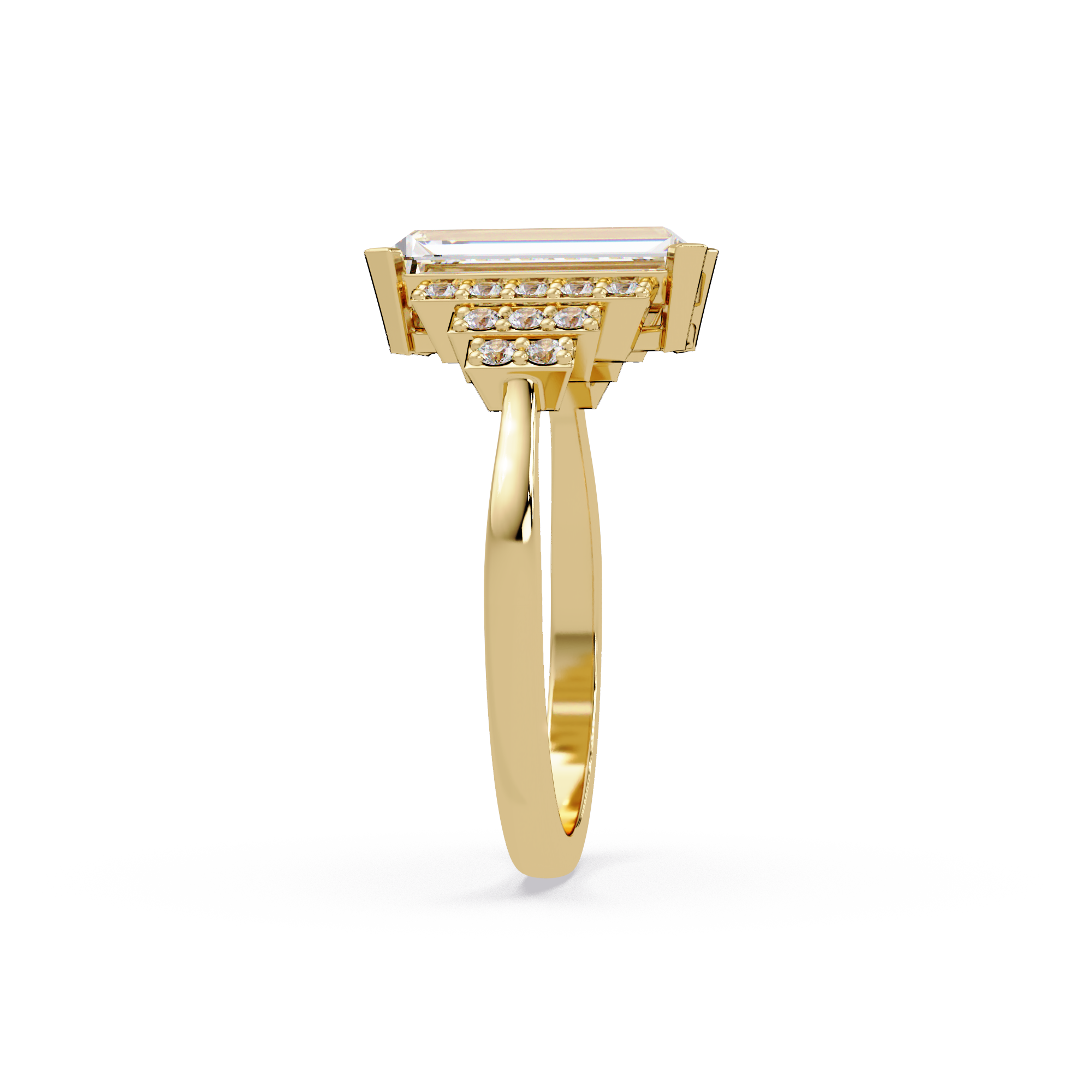 Artisan East-West Emerald Cut Diamond Ring