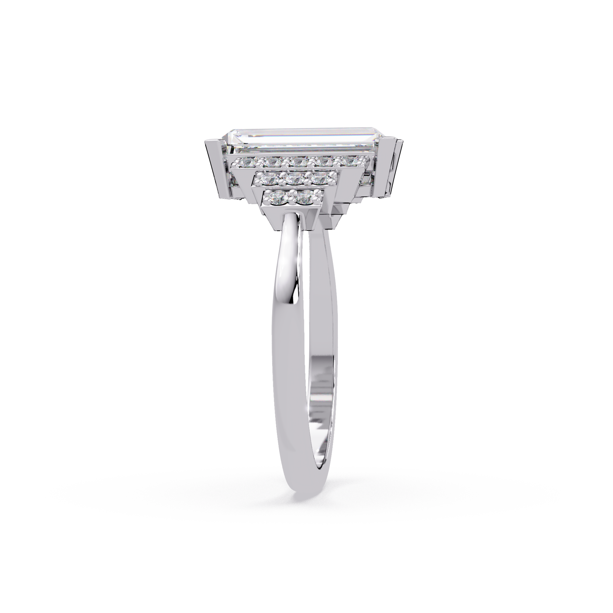 Artisan East-West Emerald Cut Diamond Ring