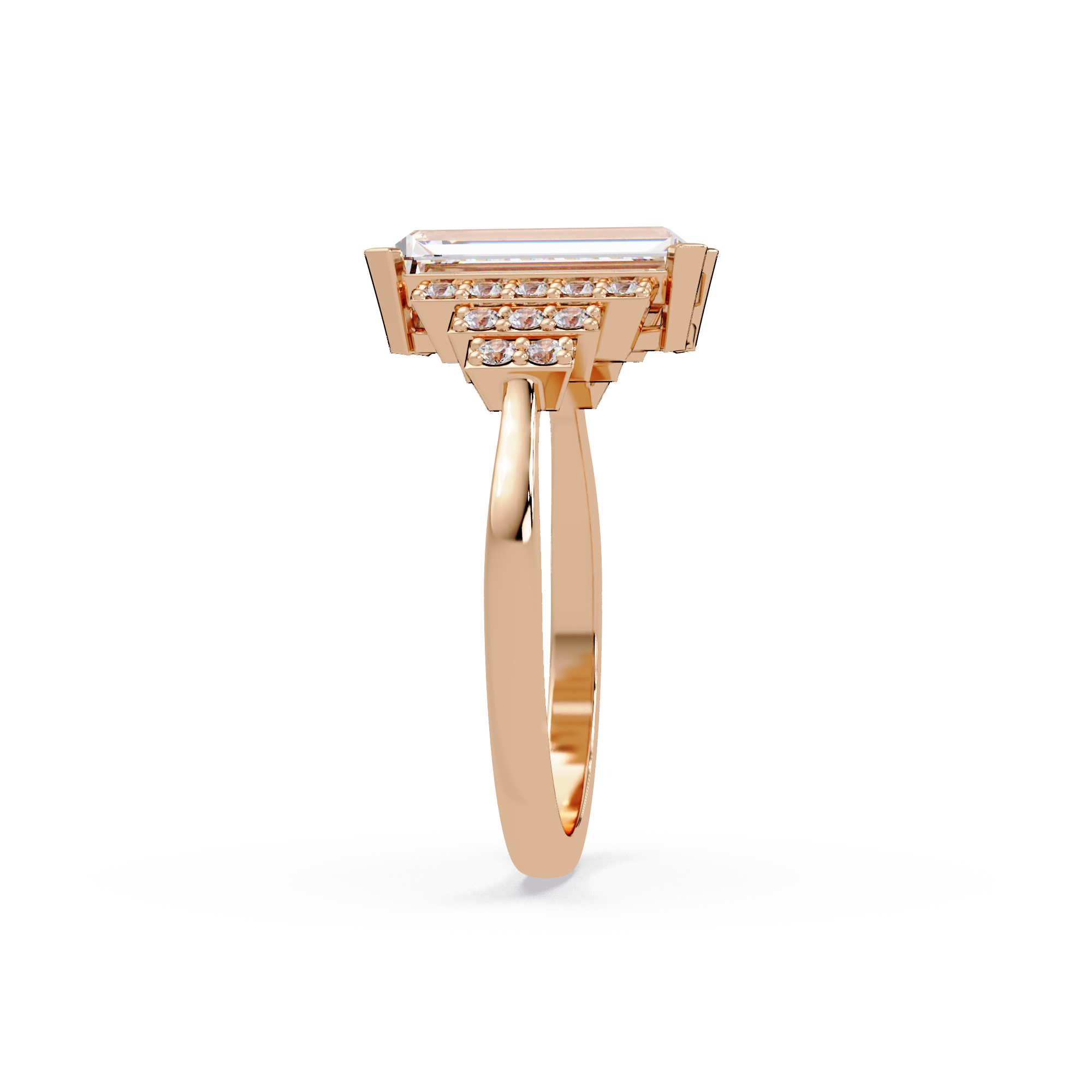 Artisan East-West Emerald Cut Diamond Ring
