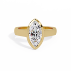 Modern Bezel Set Marquise Cut Diamond Rin