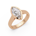 Modern Bezel Set Marquise Cut Diamond Rin