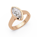 Modern Bezel Set Marquise Cut Diamond Rin