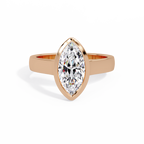 Modern Bezel Set Marquise Cut Diamond Rin