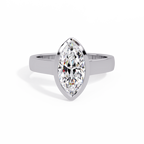 Modern Bezel Set Marquise Cut Diamond Rin
