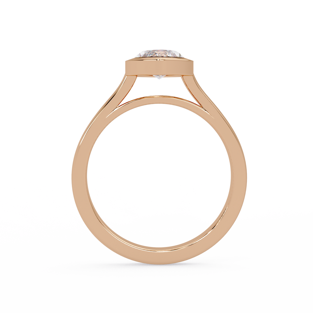 Modern Bezel Set Marquise Cut Diamond Rin