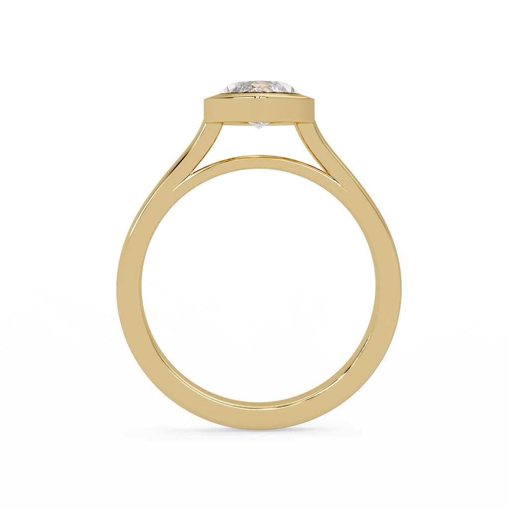 Modern Bezel Set Marquise Cut Diamond Rin