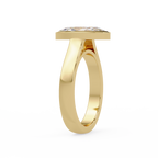 Modern Bezel Set Marquise Cut Diamond Rin