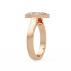 Modern Bezel Set Marquise Cut Diamond Rin