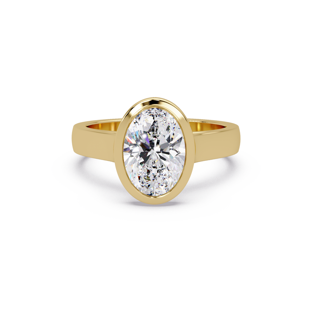 Modern Bezel Set Round Cut Diamond Ring