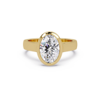 Modern Bezel Set Round Cut Diamond Ring