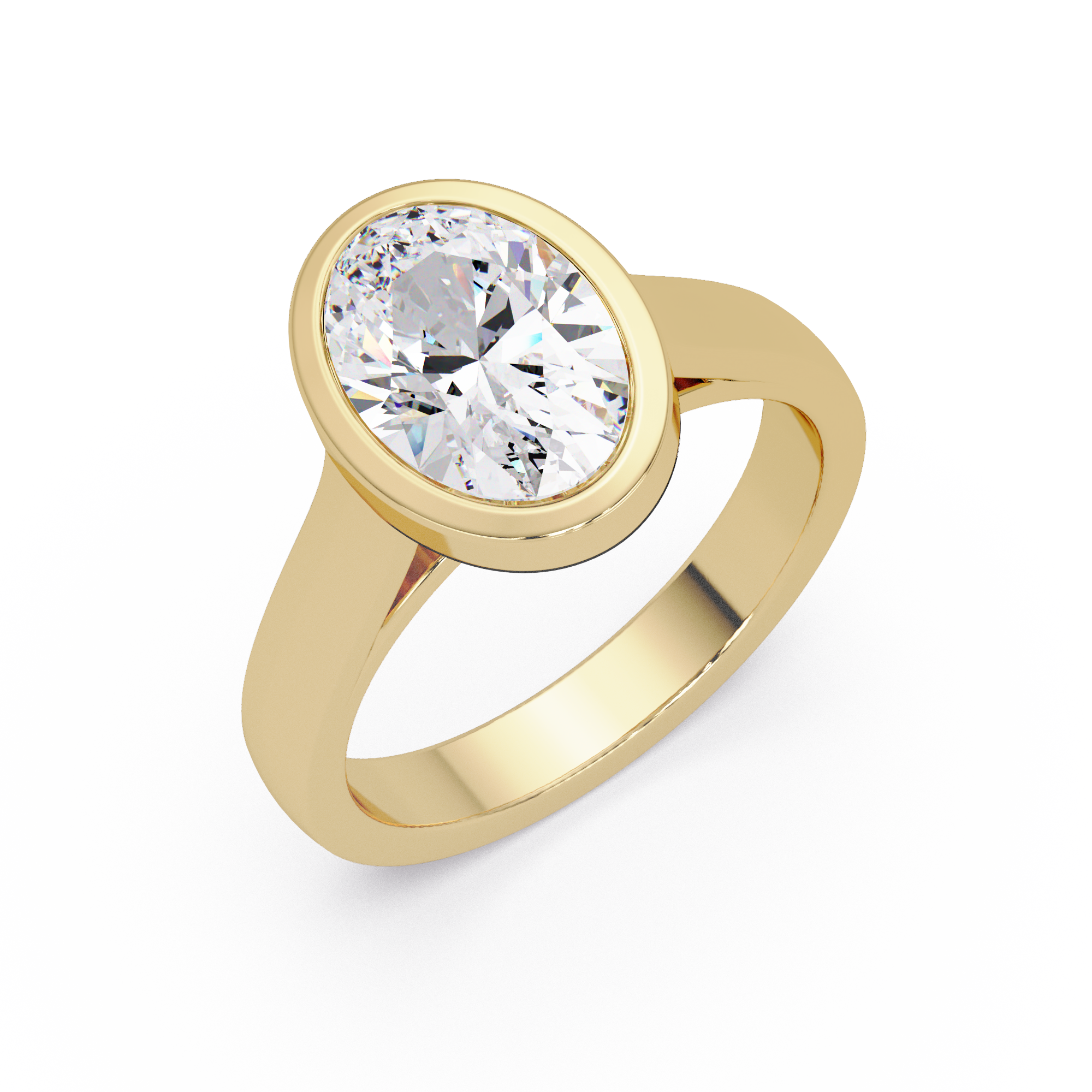 Modern Bezel Set Round Cut Diamond Ring