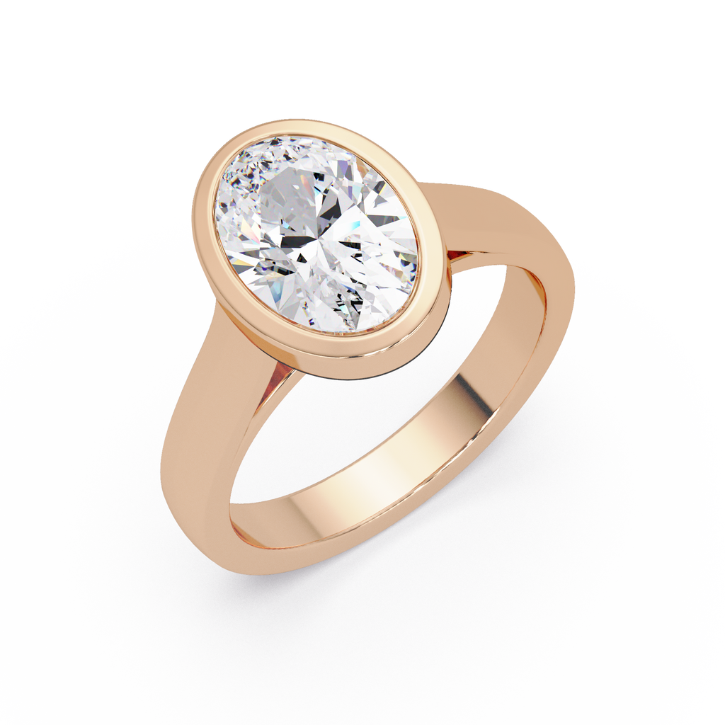 Modern Bezel Set Round Cut Diamond Ring