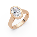 Modern Bezel Set Round Cut Diamond Ring