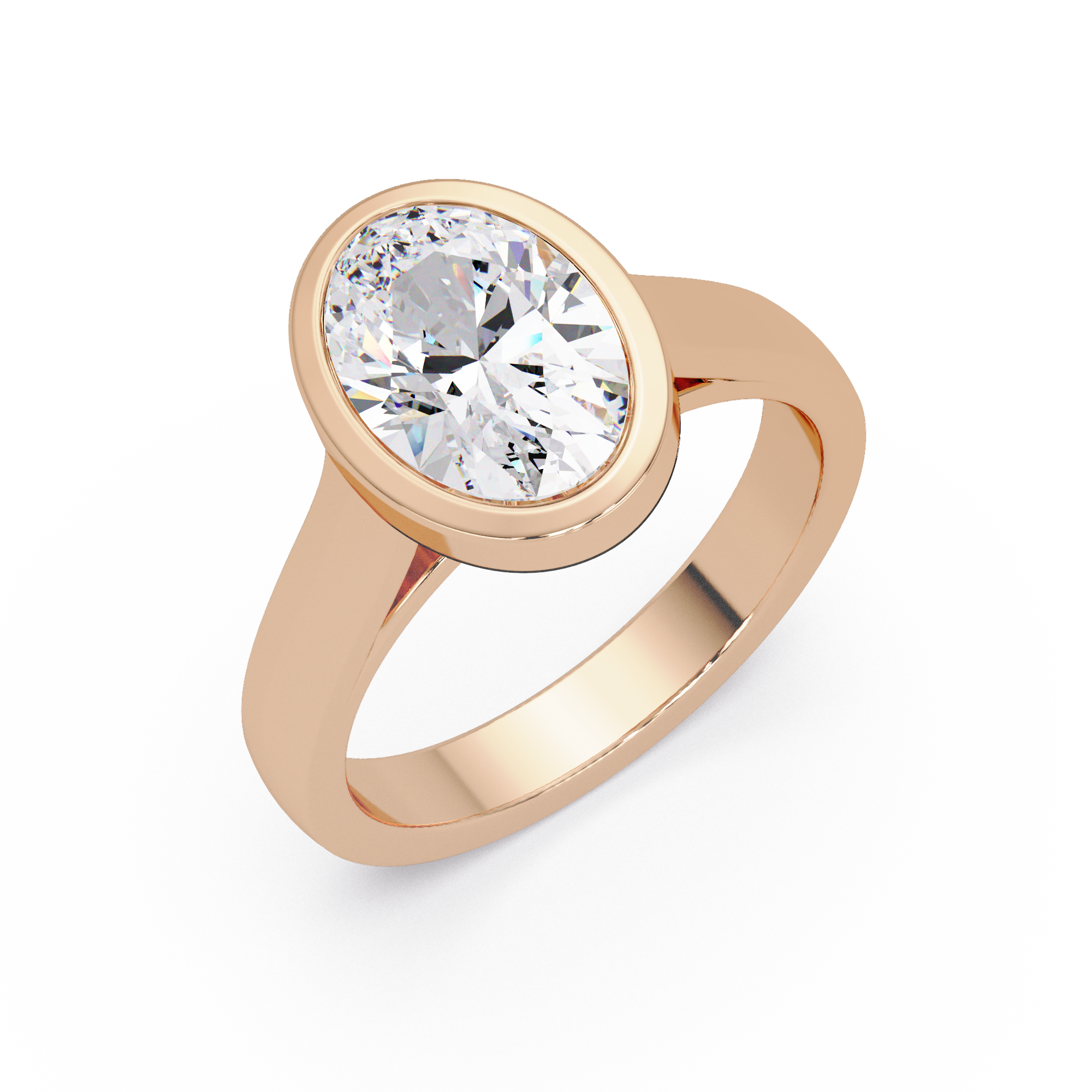Modern Bezel Set Round Cut Diamond Ring