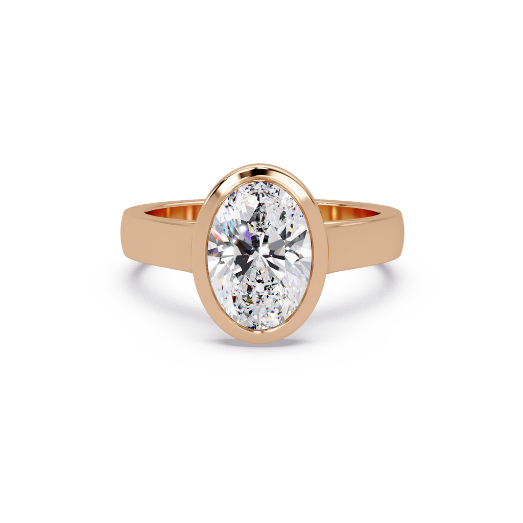 Modern Bezel Set Round Cut Diamond Ring