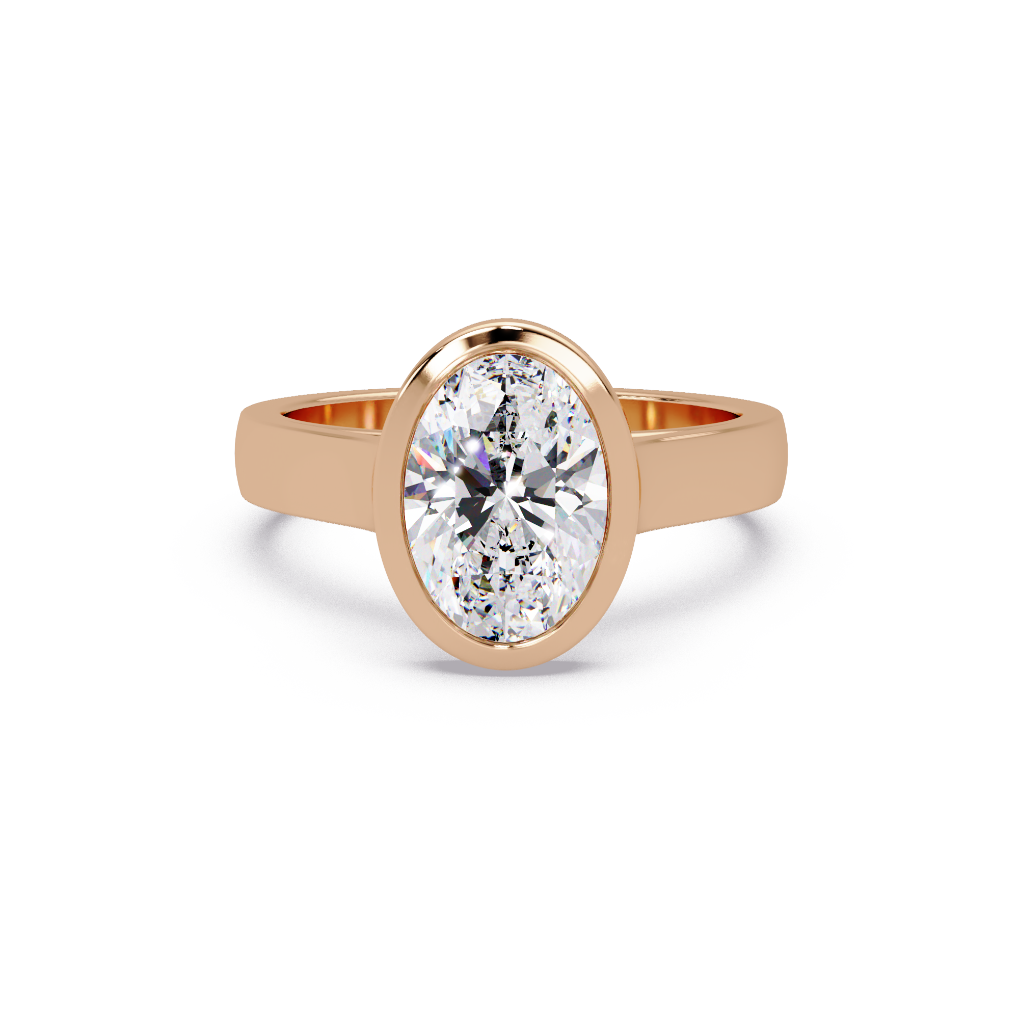 Modern Bezel Set Round Cut Diamond Ring
