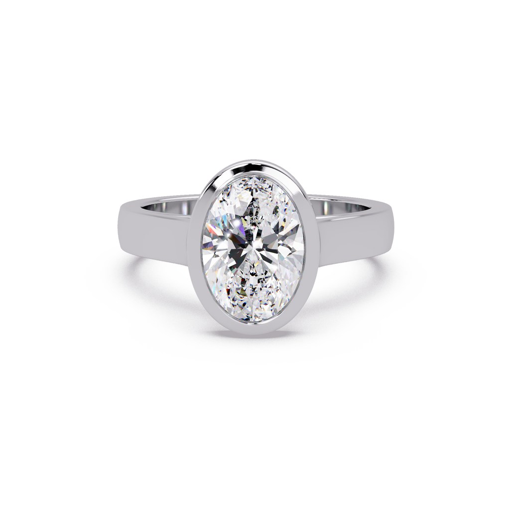 Modern Bezel Set Round Cut Diamond Ring