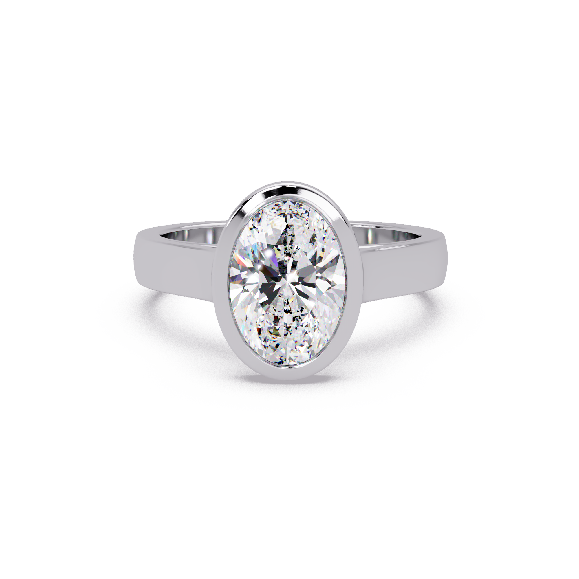 Modern Bezel Set Round Cut Diamond Ring