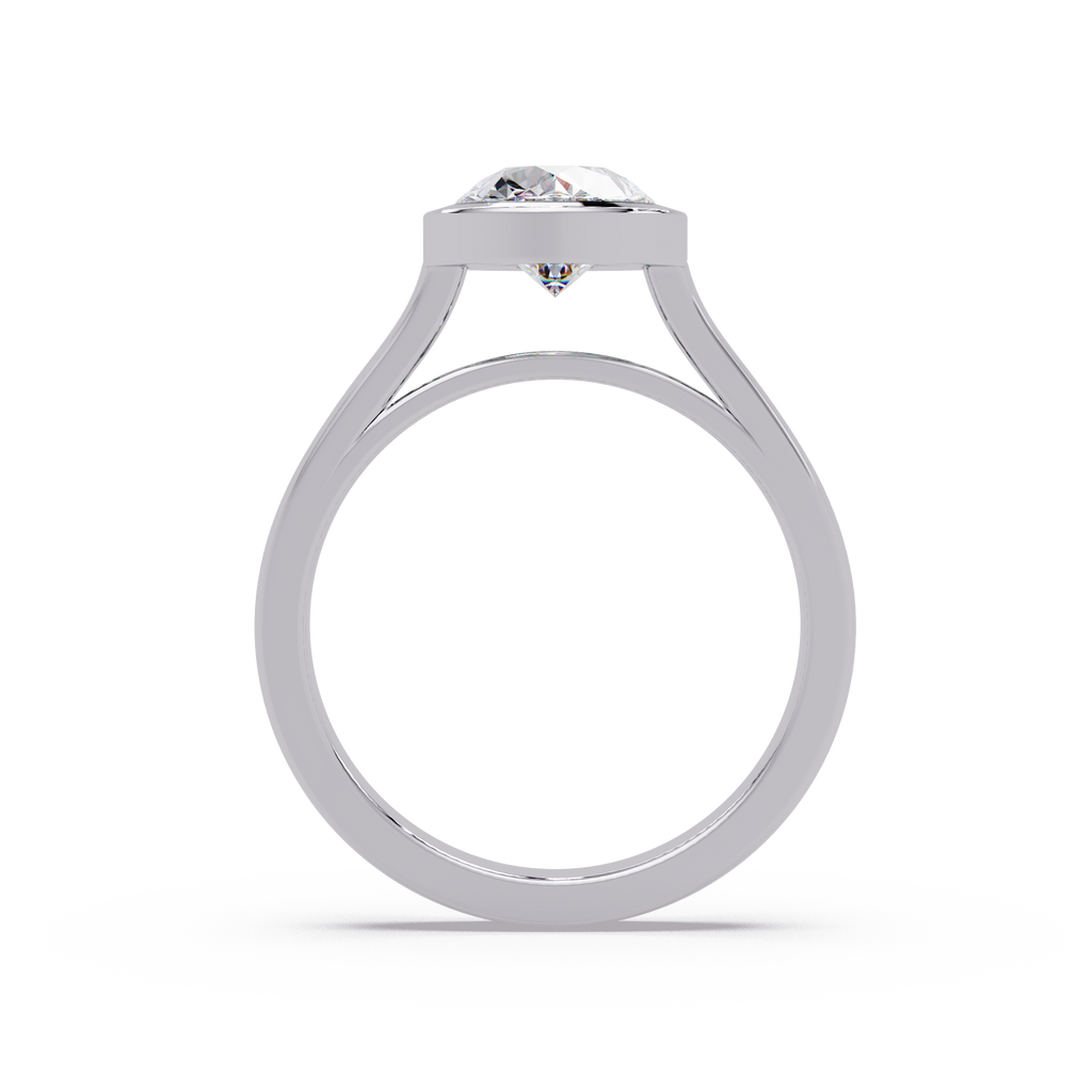 Modern Bezel Set Round Cut Diamond Ring