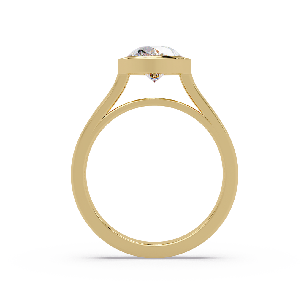 Modern Bezel Set Round Cut Diamond Ring