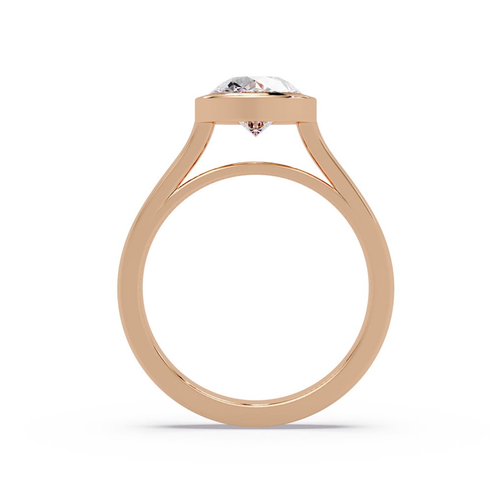 Modern Bezel Set Round Cut Diamond Ring