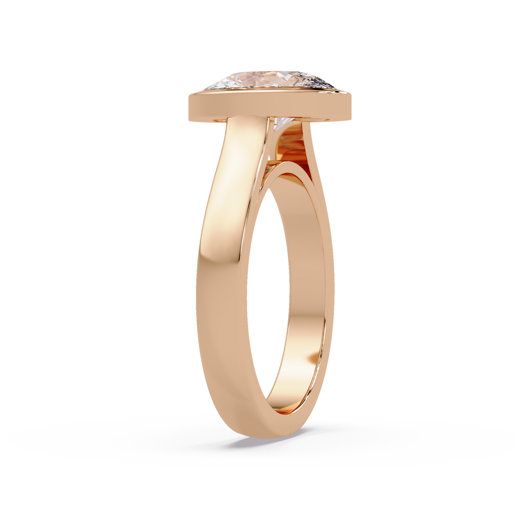 Modern Bezel Set Round Cut Diamond Ring