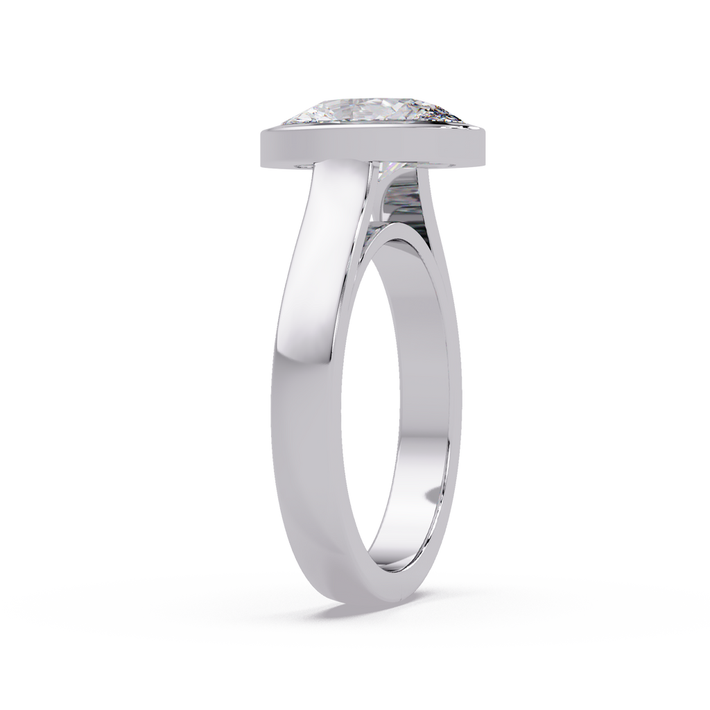 Modern Bezel Set Round Cut Diamond Ring