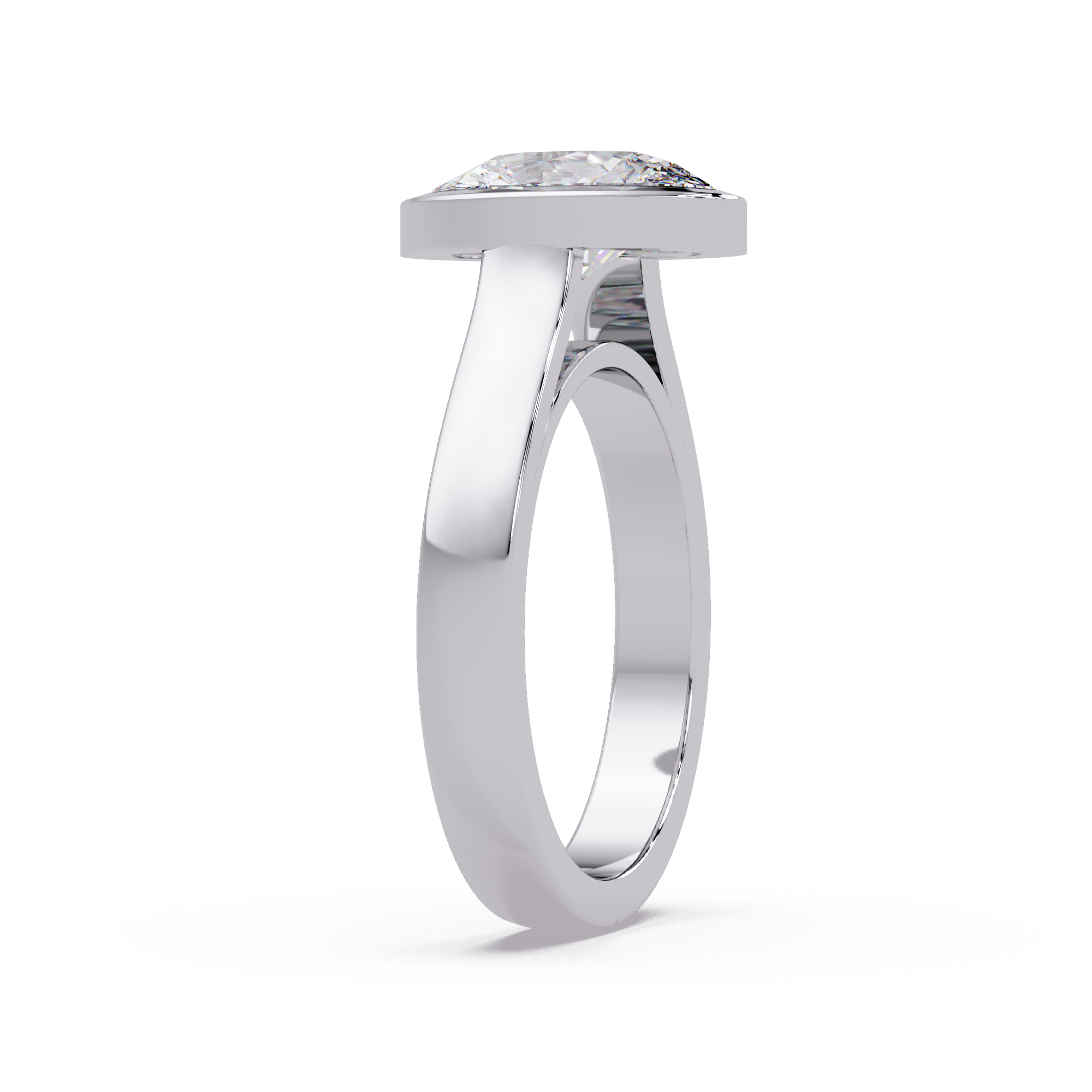 Modern Bezel Set Round Cut Diamond Ring