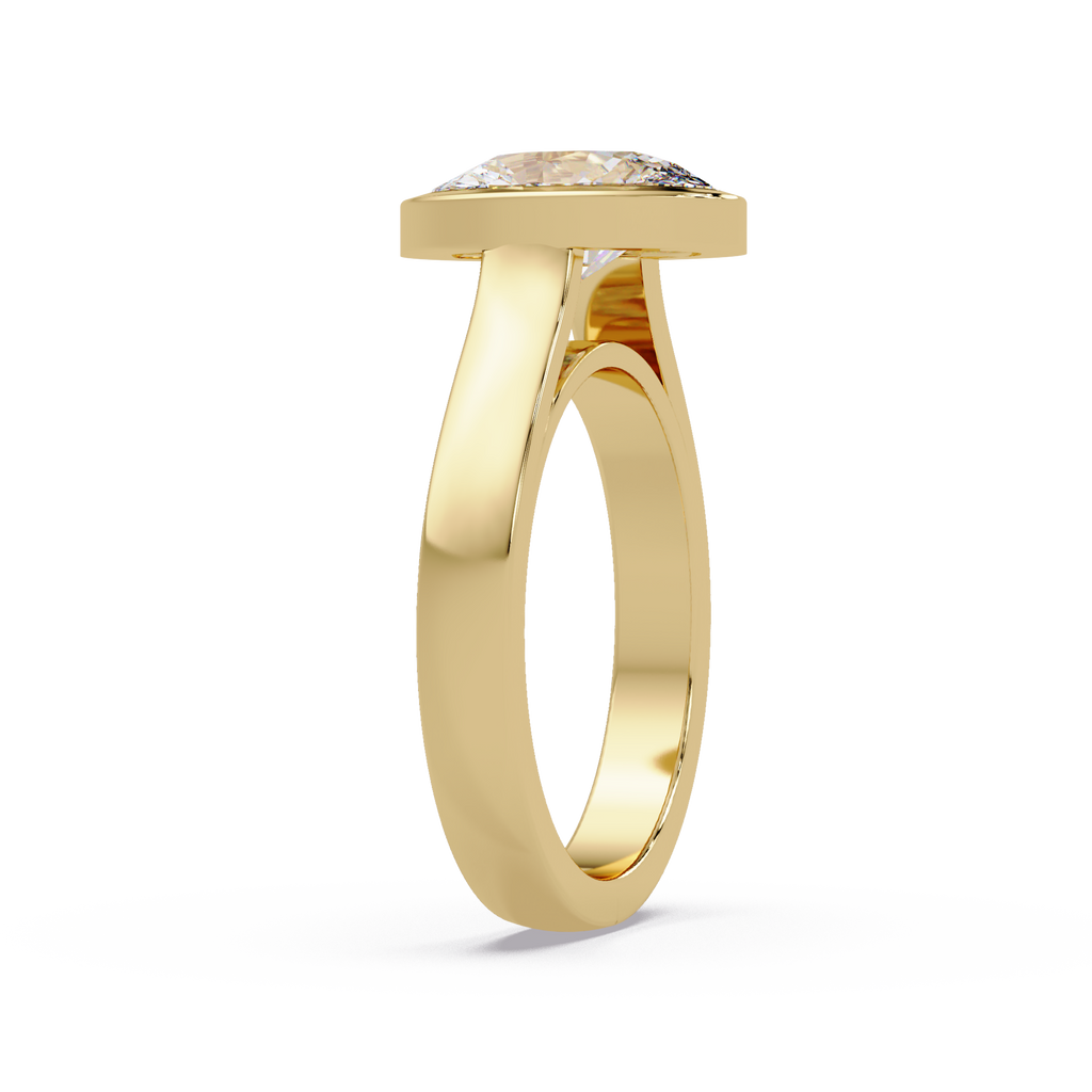 Modern Bezel Set Round Cut Diamond Ring