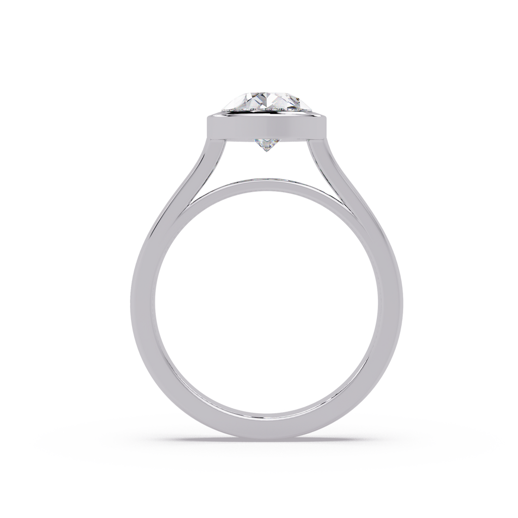 Modern Bezel Set Pear Cut Diamond Ring