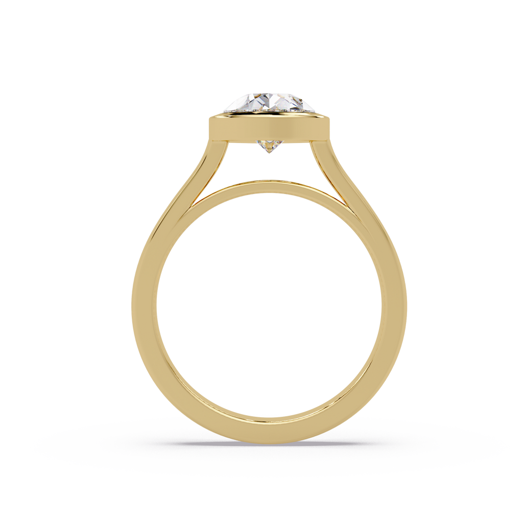 Modern Bezel Set Pear Cut Diamond Ring