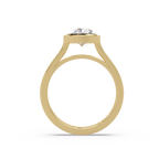 Modern Bezel Set Pear Cut Diamond Ring