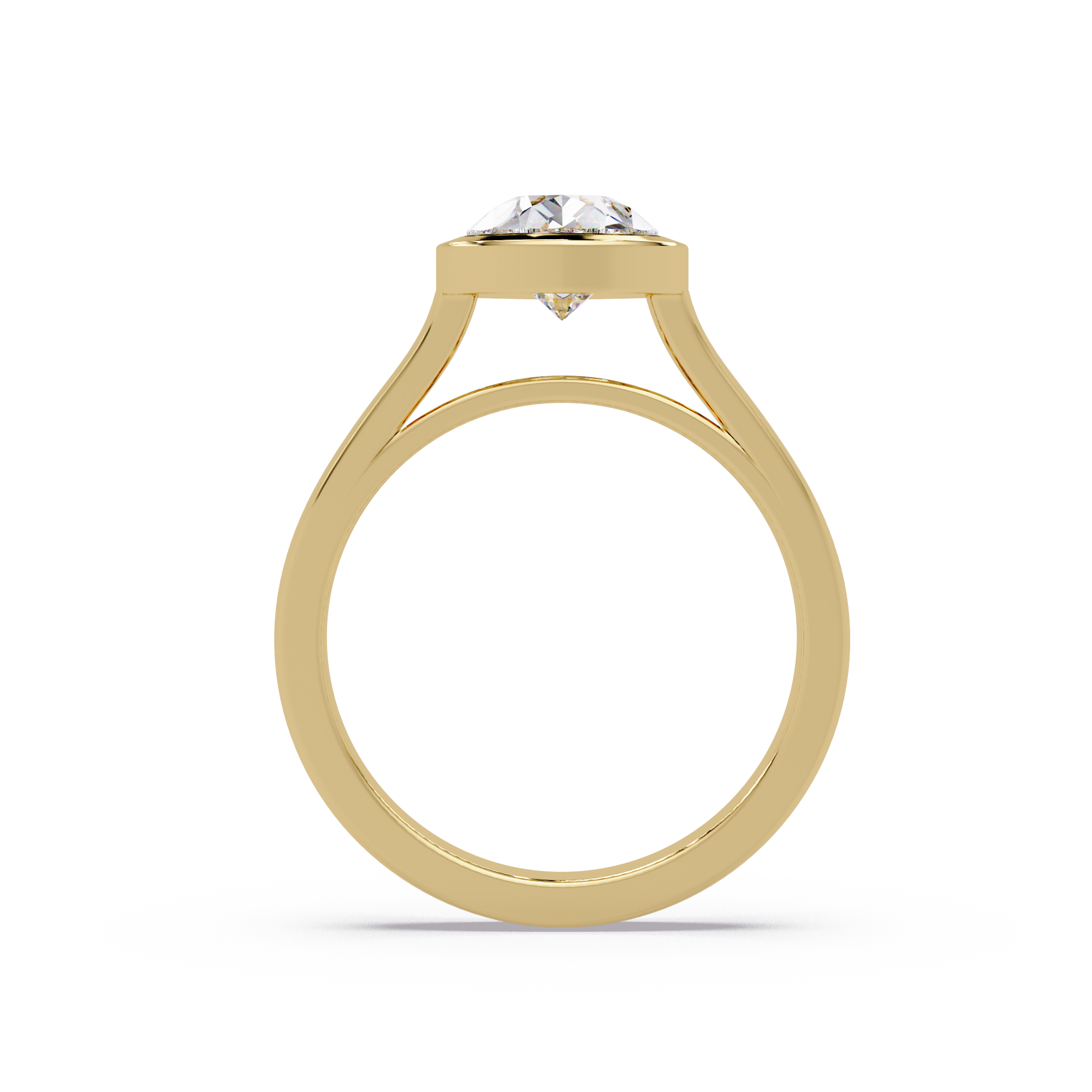 Modern Bezel Set Pear Cut Diamond Ring