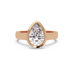 Modern Bezel Set Pear Cut Diamond Ring