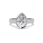 Modern Bezel Set Pear Cut Diamond Ring