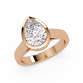 Modern Bezel Set Pear Cut Diamond Ring